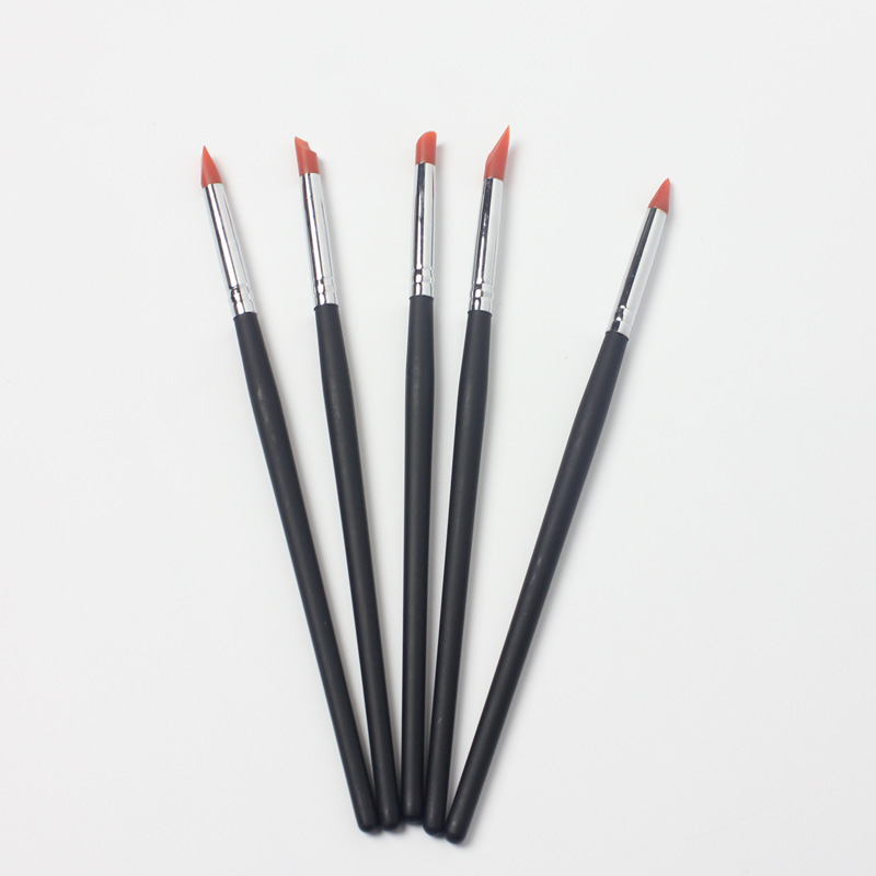 Hot Nail Brushes for manicure Silicone UV Gel 5pcs/Set Nail Art Brush Painting Carving Moulding Pen
