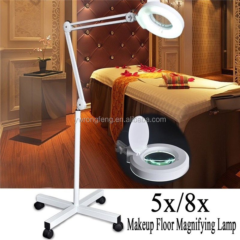 Faceshowes Used Beauty Salon Furniture Magnifying Glass Dermatology Magnifier With LED Light Magnifying Lamp